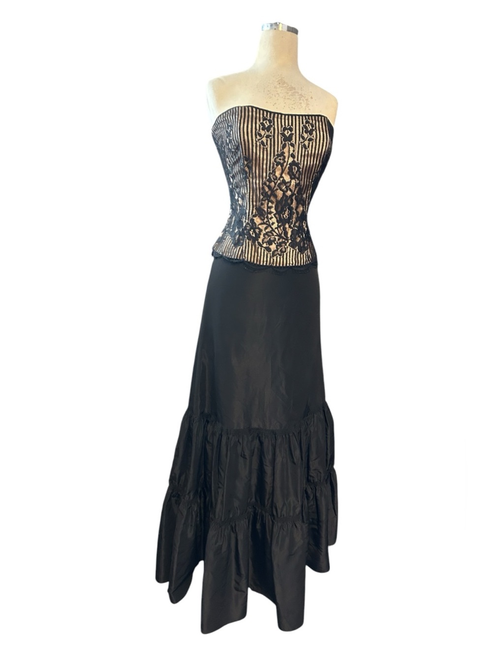 Nicole Miller lace corset and maxi skirt set